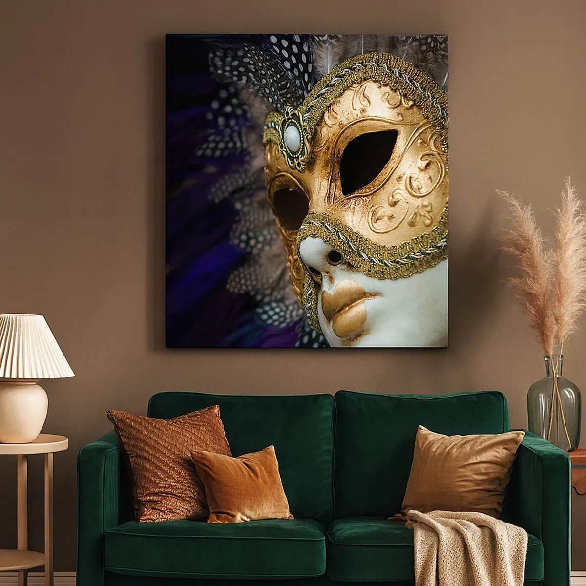 Obraz na płótnie - Portret wenecki w złocie - 30x30 cm