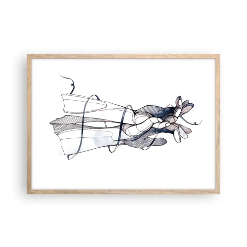 Plakat w ramie jasny dąb - Studium dotyku - 70x50 cm