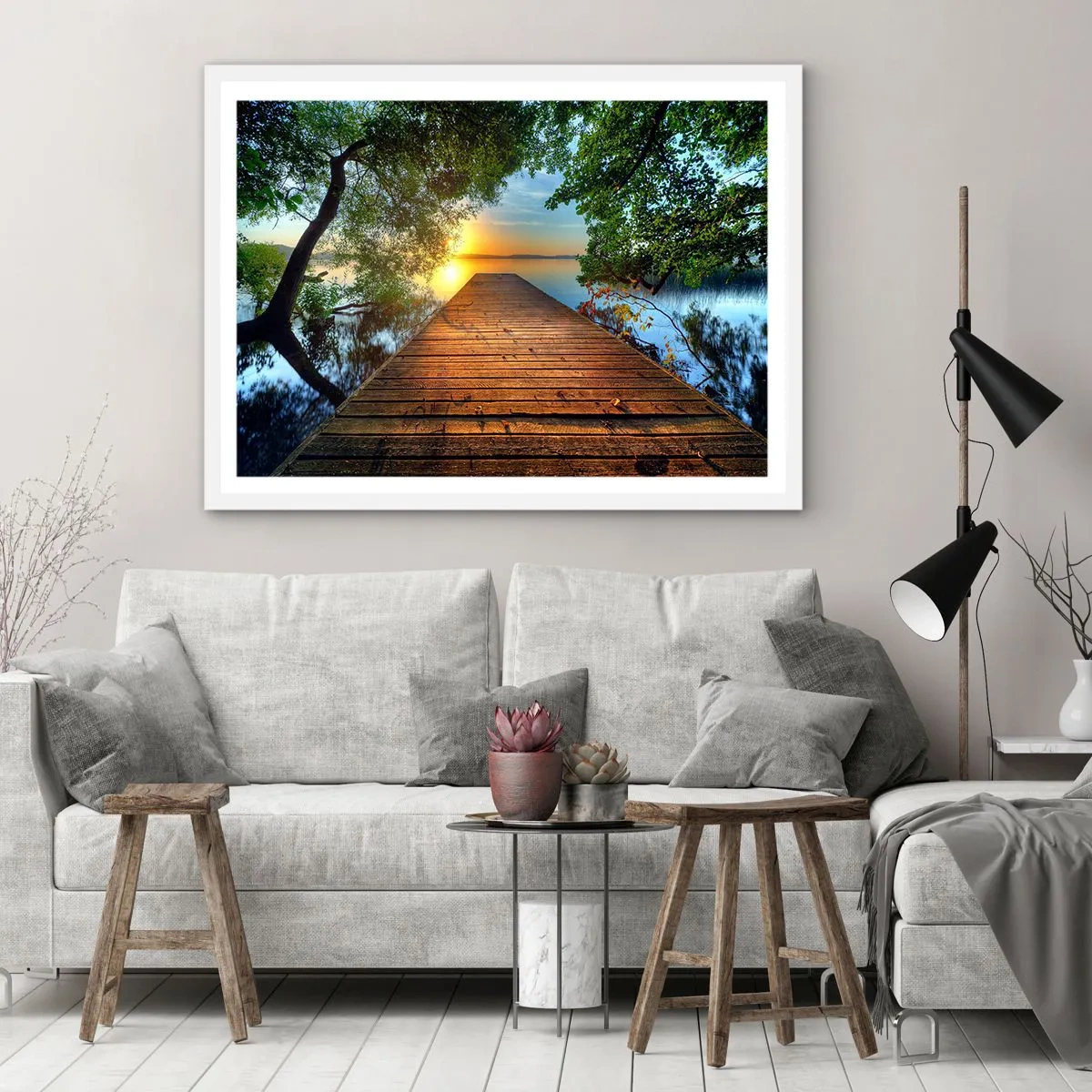 Plakat w białej ramie - Nie śpiesz się, usiądź - 40x30 cm