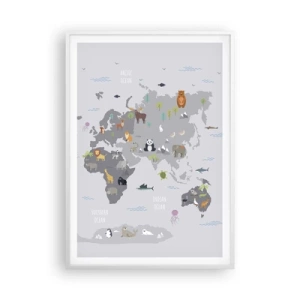 Plakat w białej ramie - Powiedz mi, skąd jesteś… - 70x100 cm