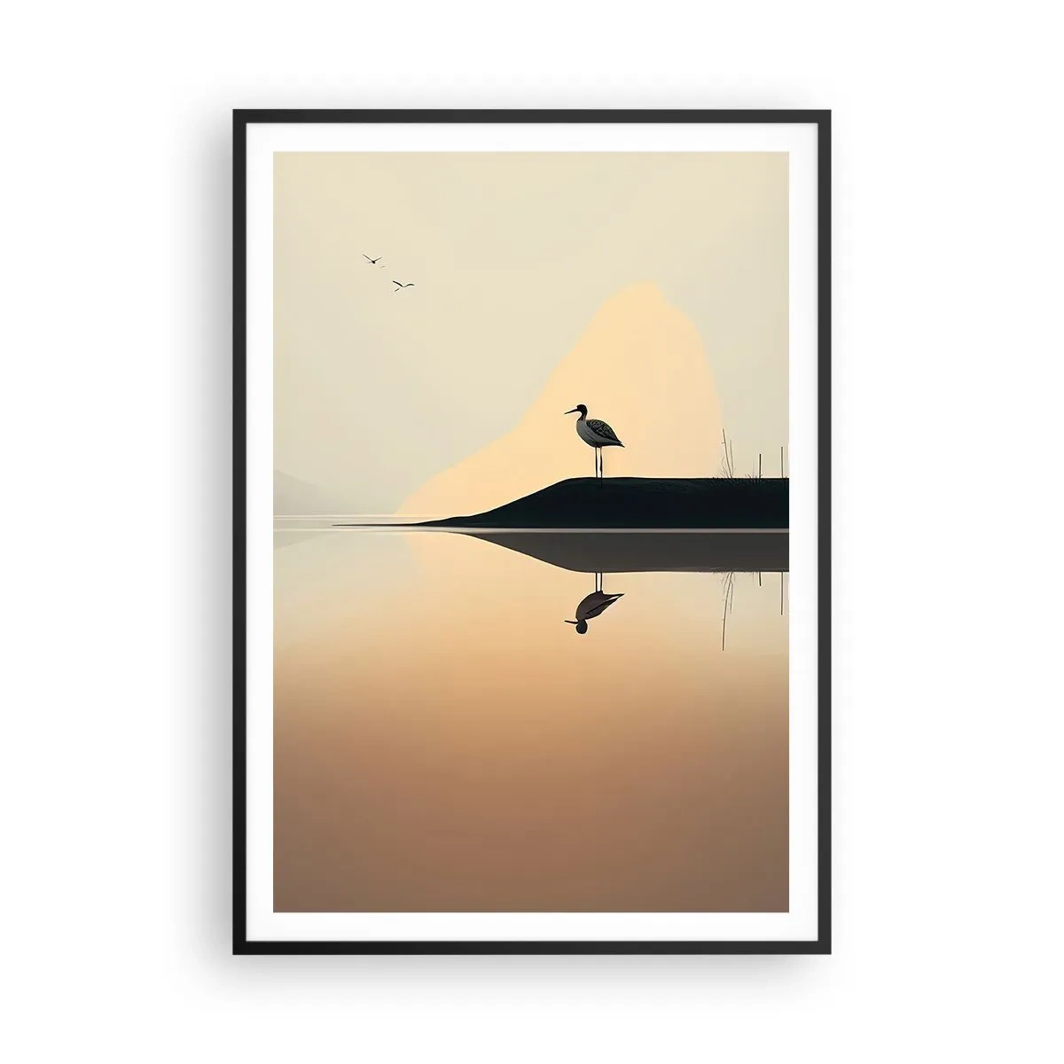 Plakat w czarnej ramie - Pan na jeziorze - 70x100 cm