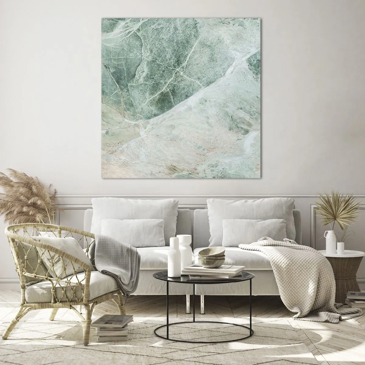 Obraz na szkle - Szlachetny chłód kamienia - 60x60 cm