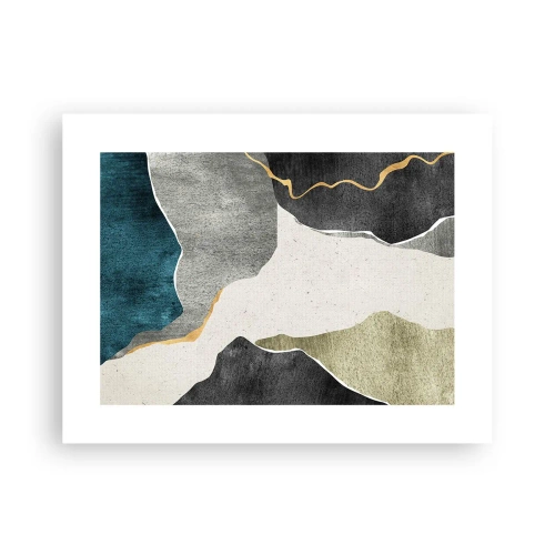 Plakat - Mozaikowa kompozycja z nitką złota - 40x30 cm