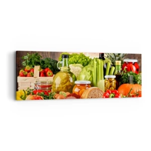 Obraz na płótnie - Wędzone, pieczone, marynowane - 90x30 cm
