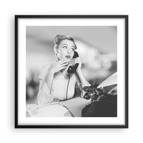 Plakat w czarnej ramie - Halo, tu lata 50. - 50x50 cm