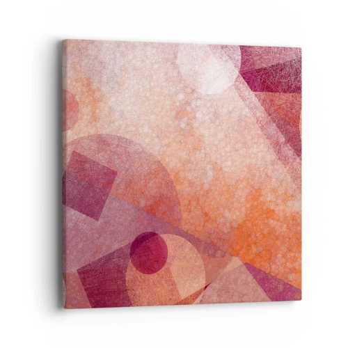 Obraz na płótnie - Przekształcenia geometryczne w różu - 40x40 cm