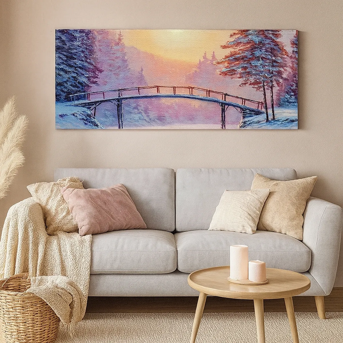 Obraz na płótnie - Cztery pory roku - zima - 30x30 cm