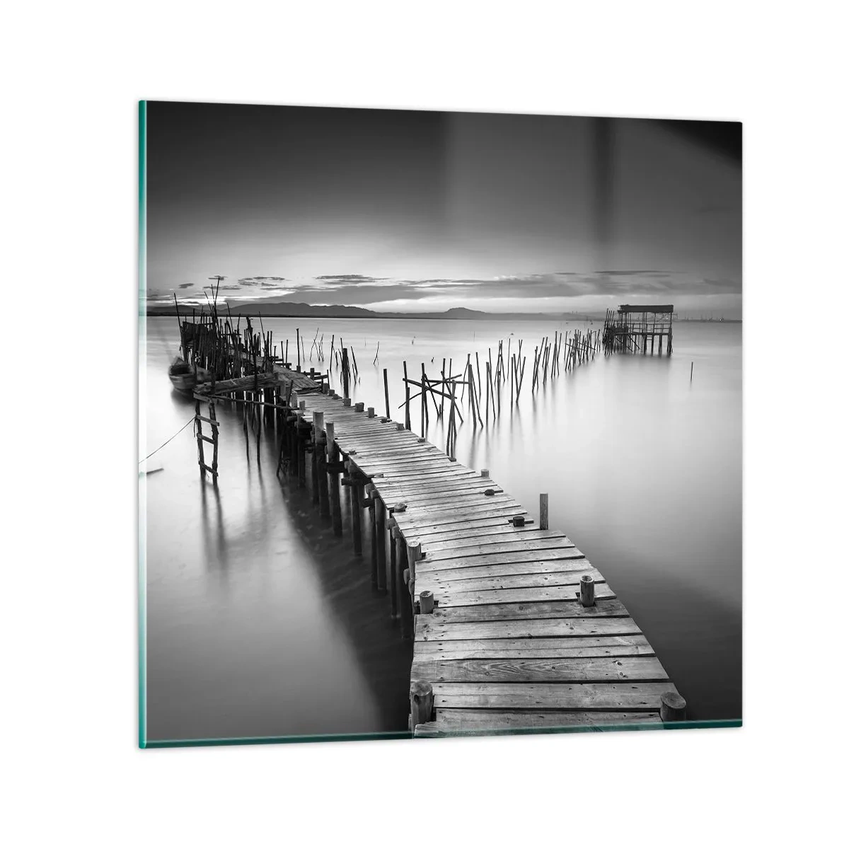 Obraz na szkle - Spokój zapomnianego brzegu - 50x50 cm