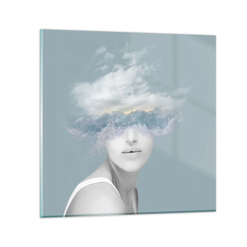 Obraz na szkle - Z głową w chmurach - 60x60 cm