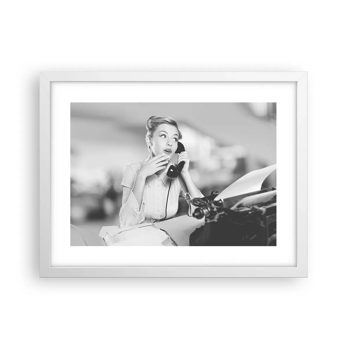 Plakat w białej ramie - Halo, tu lata 50. - 40x30 cm