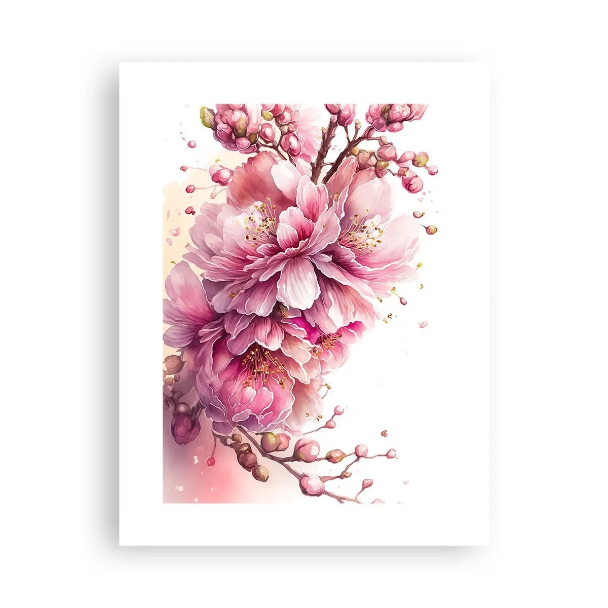 Plakat - Kwiat kwitnącej wiśni - 30x40 cm