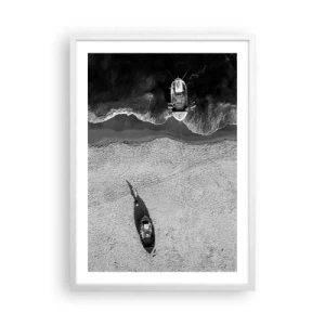 Plakat w białej ramie - Jeszcze na brzegu… - 50x70 cm