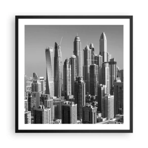 Plakat w czarnej ramie - Miasto nad pustynią - 60x60 cm