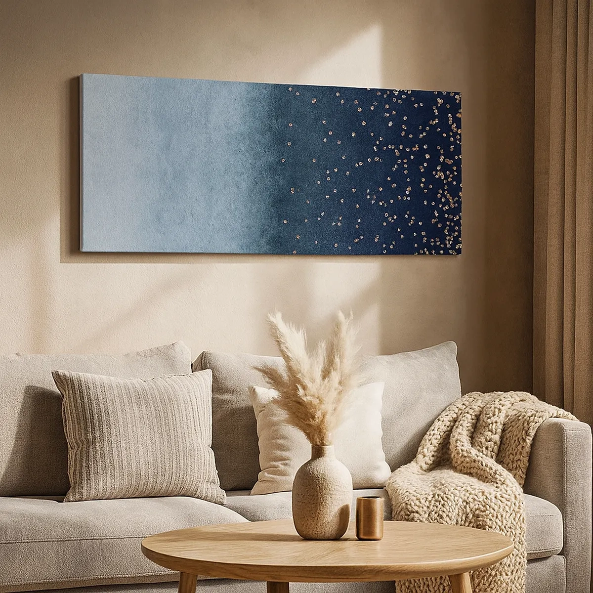 Obraz na płótnie - Kompozycja – niebieskie fazy - 30x30 cm