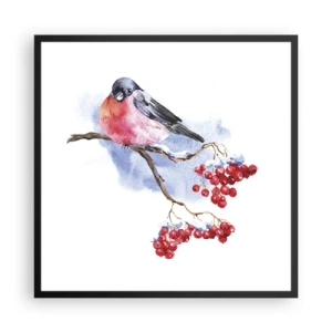 Plakat w czarnej ramie - Zima w kolorze - 60x60 cm