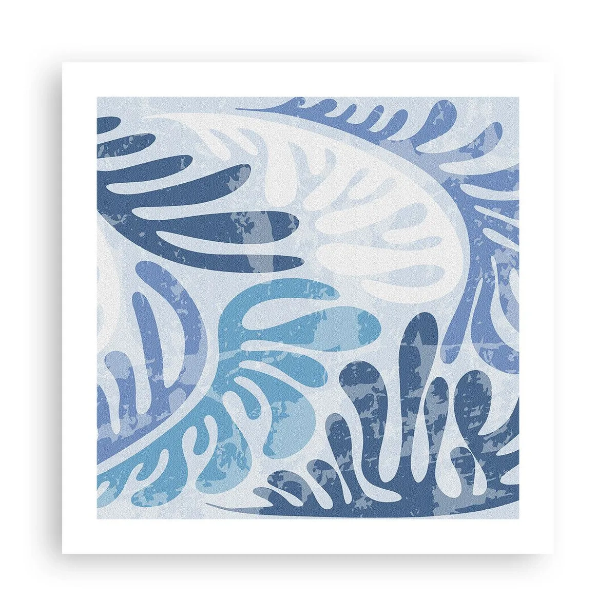 Plakat - Błękitne paprocie - 50x50 cm