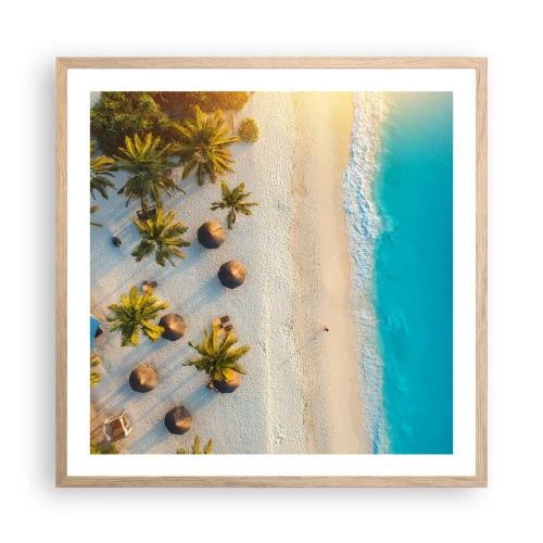 Plakat w ramie jasny dąb - Witaj w raju - 60x60 cm