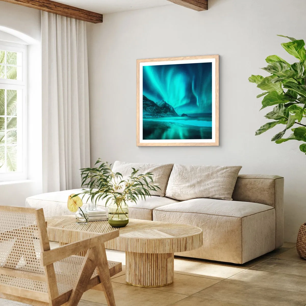 Plakat w ramie jasny dąb - Cuda północy - 50x50 cm