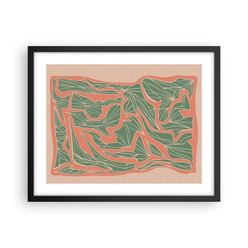 Plakat w czarnej ramie - Zmagania koralu i zieleni - 50x40 cm