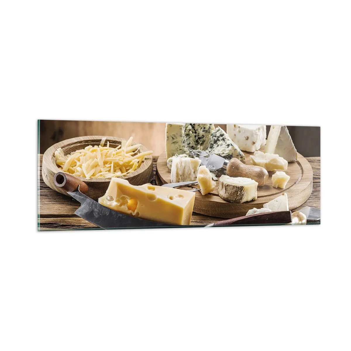 Obraz na szkle - Uśmiechnij się do sera - 90x30 cm