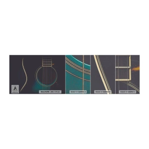 Fototapeta Próbka Premium Canvas - Chwila zanim zabrzmi - Gitara, Muzyka, Struny - 100x30 cm