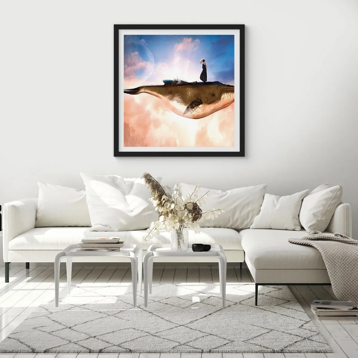 Plakat w czarnej ramie - Nadrealna podróż - 60x60 cm