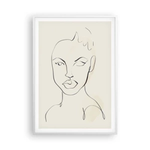 Plakat w białej ramie - Zarys zmysłowości - 70x100 cm
