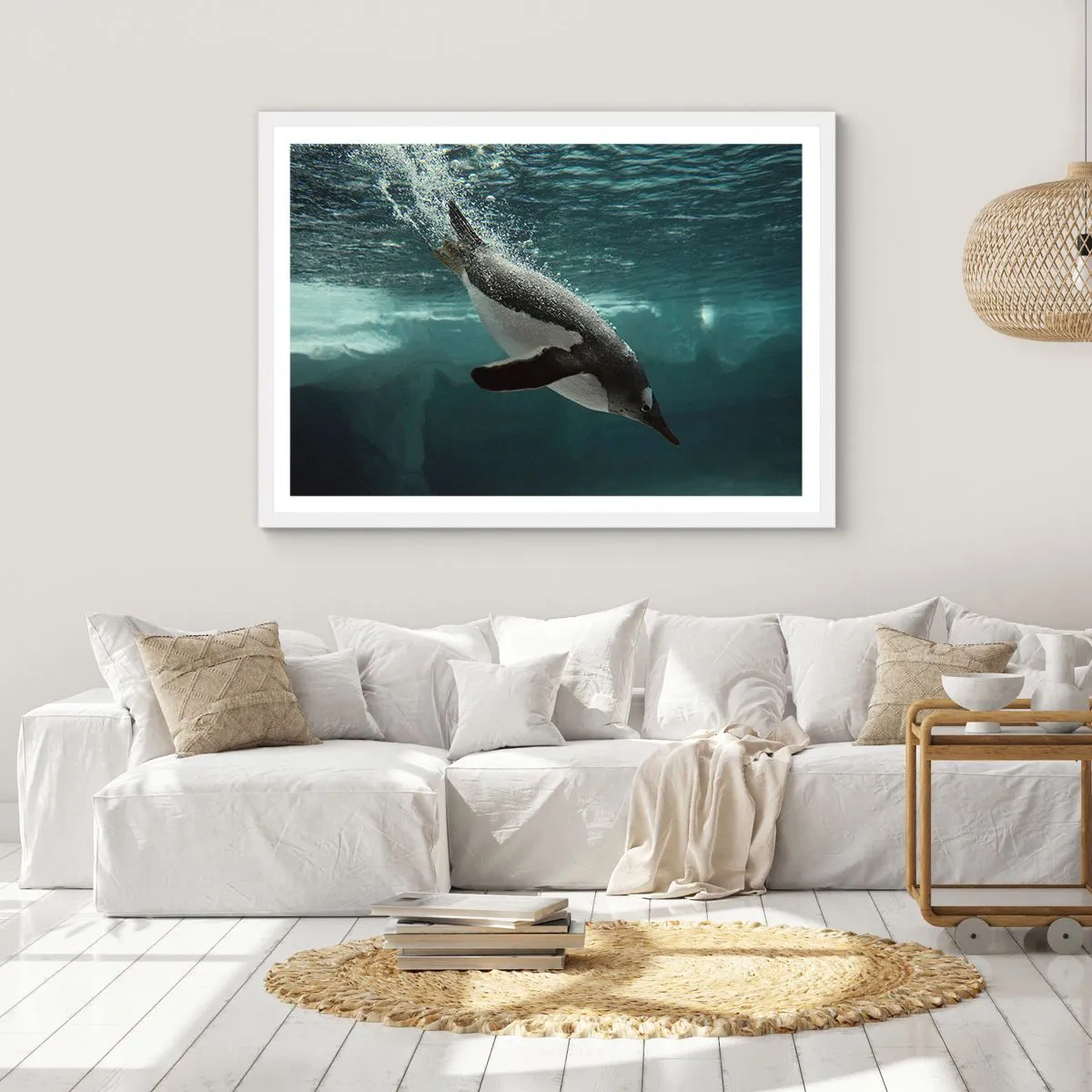 Plakat w białej ramie - Witaj w moim świecie - 50x40 cm