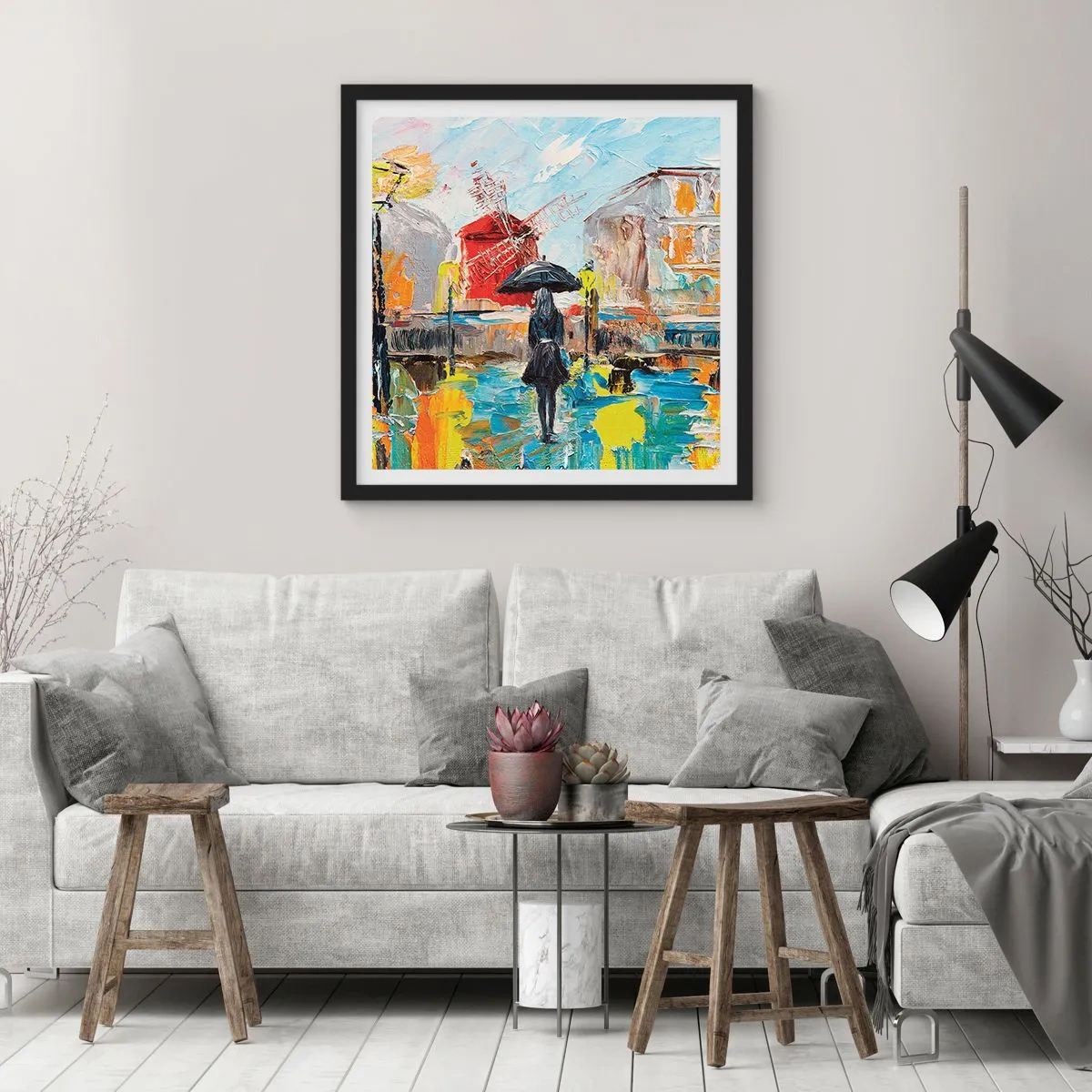 Plakat w czarnej ramie - Paryskie legendy - 60x60 cm