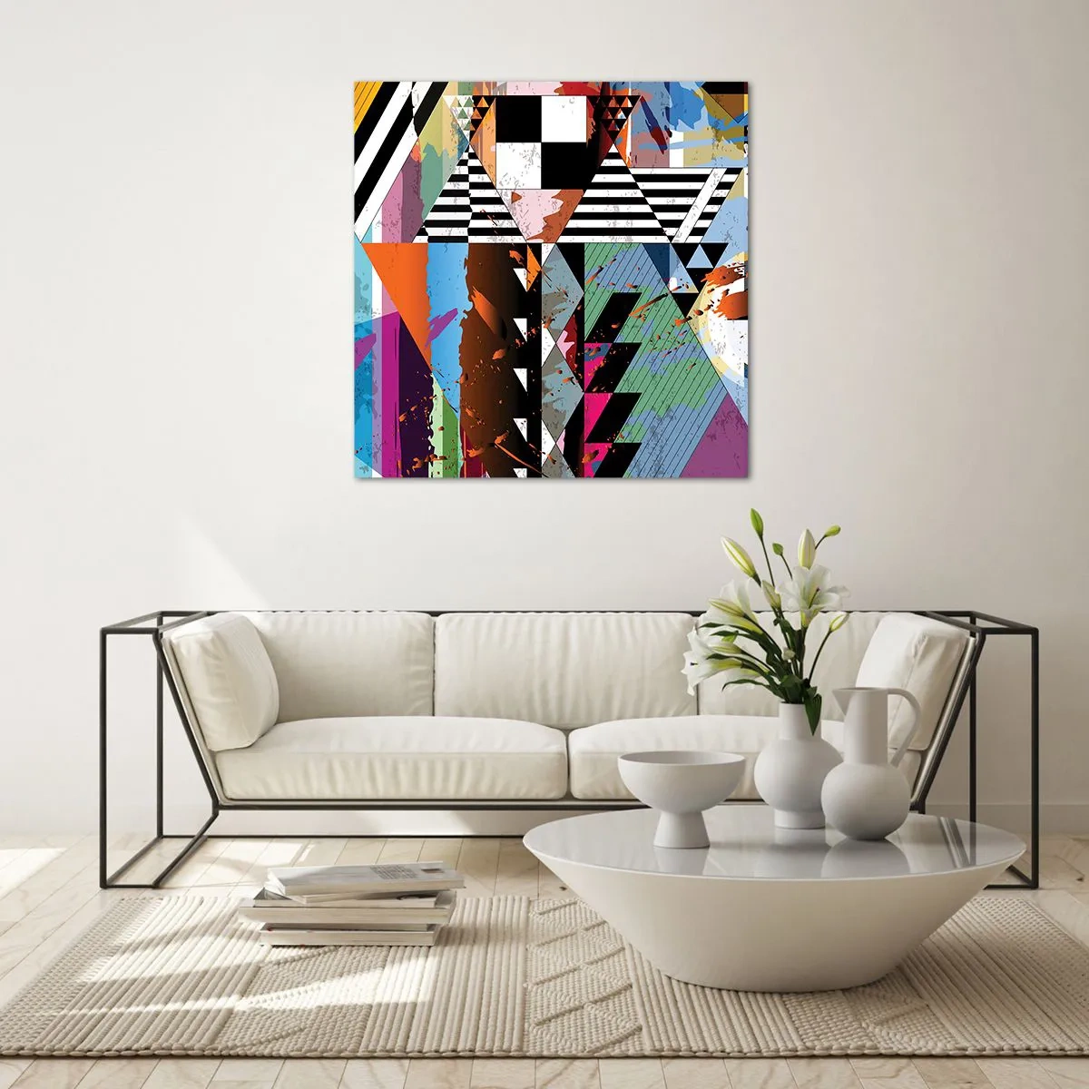 Obraz na szkle - Geometrycznie i organicznie - 70x70 cm