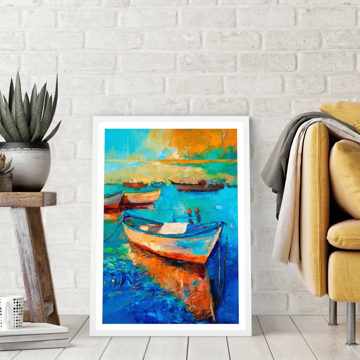 Plakat w białej ramie - W południowej zatoce - 70x100 cm