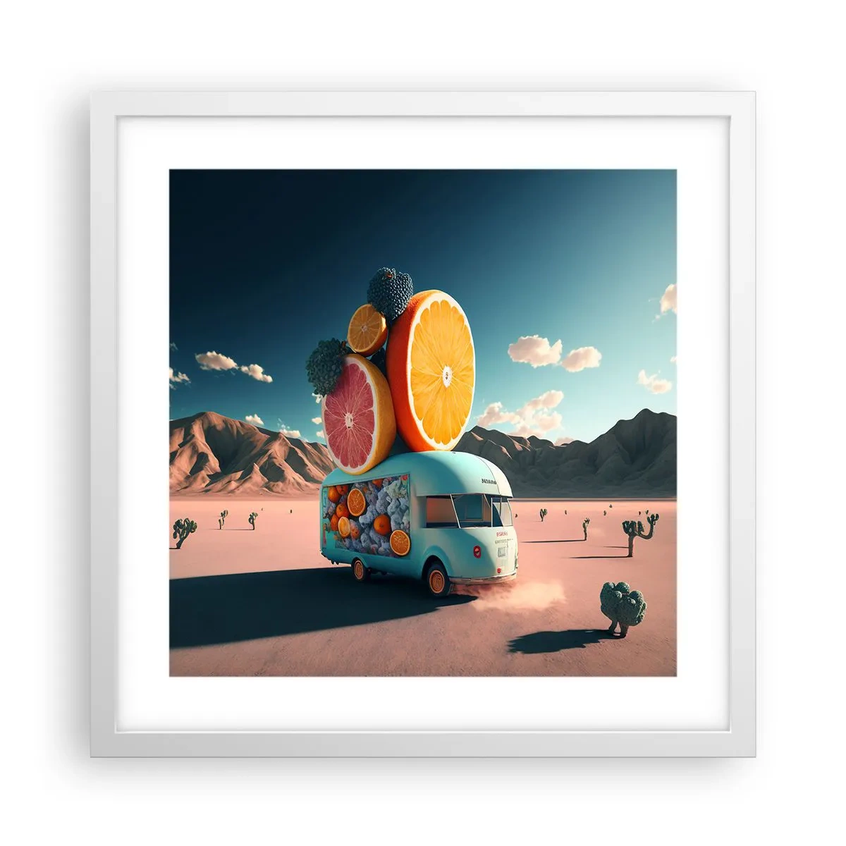 Plakat w białej ramie - Smak wakacji - 40x40 cm
