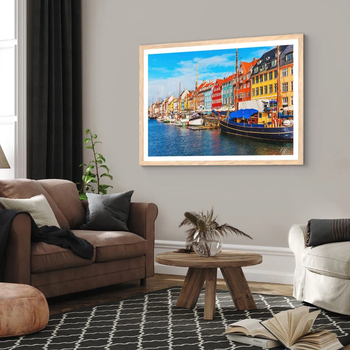 Plakat w ramie jasny dąb - Radosne nabrzeże - 50x40 cm