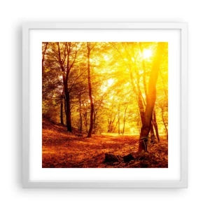 Plakat w białej ramie - Ku złotej polanie - 40x40 cm