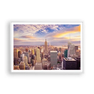 Plakat w białej ramie - Sięgnąć samych chmur - 100x70 cm