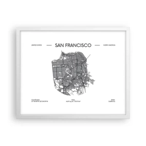 Plakat w białej ramie - Anatomia San Francisco - 50x40 cm