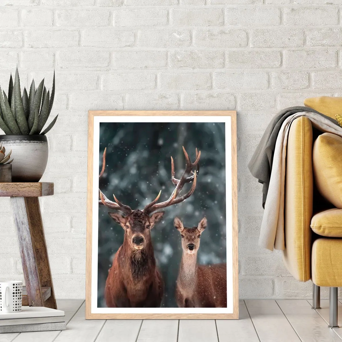 Plakat w ramie jasny dąb - Pan lasu z małżonką - 30x40 cm