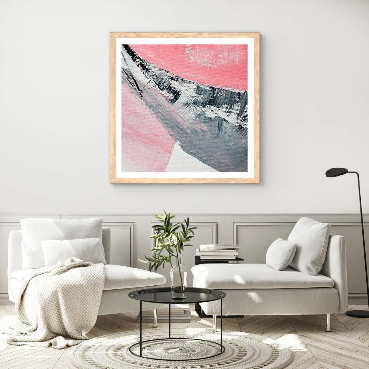 Plakat w ramie jasny dąb - Kompozycja dopasowana - 60x60 cm