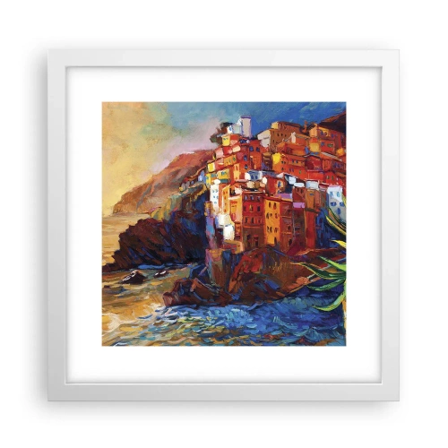 Plakat w białej ramie - Włoskie klimaty - 30x30 cm