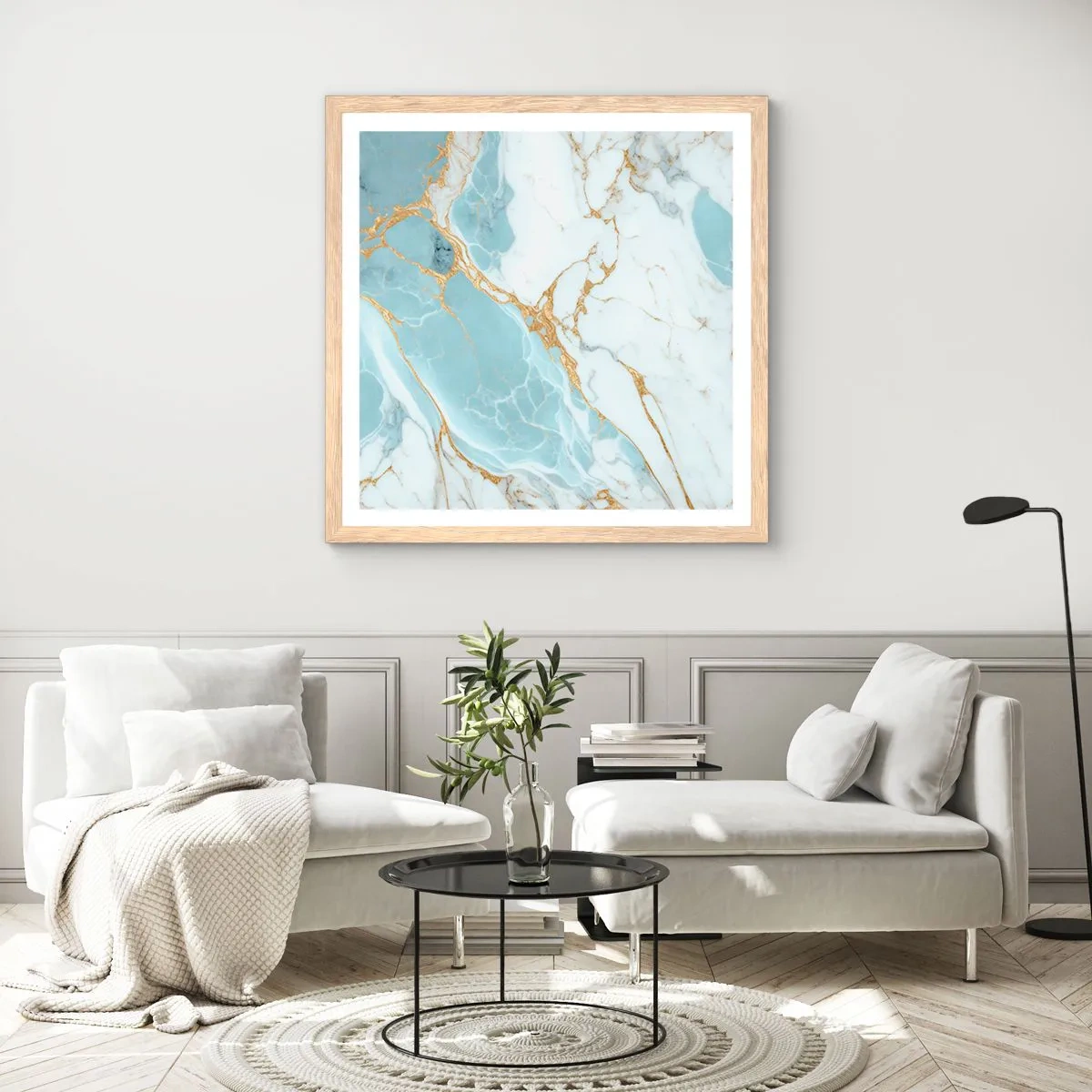 Plakat w ramie jasny dąb - Bogactwo kamienia - 30x30 cm