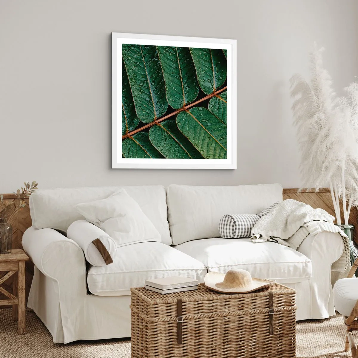 Plakat w białej ramie - W zielonym rytmie - 50x50 cm