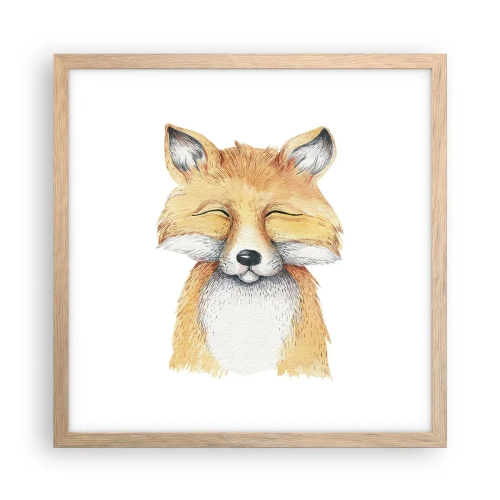 Plakat w ramie jasny dąb - Lisie humory - 40x40 cm