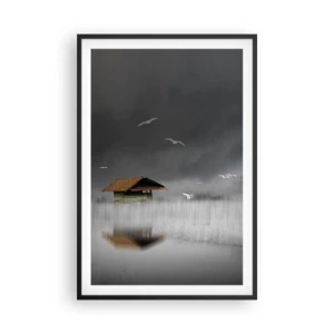 Plakat w czarnej ramie - Schronienie przed deszczem - 61x91 cm