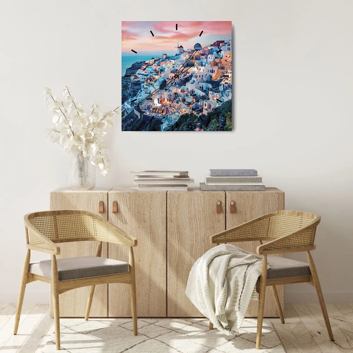 Zegar ścienny - Twoje wielkie greckie wakacje - 40x40 cm