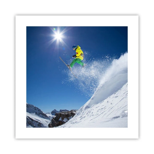 Plakat - Tańczący z górami - 40x40 cm