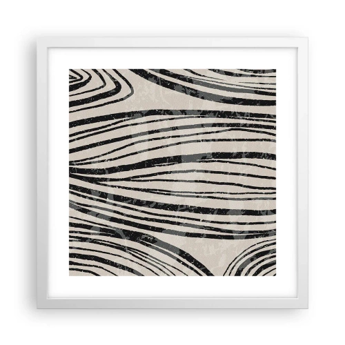 Plakat w białej ramie - Rozlewisko linii - 40x40 cm