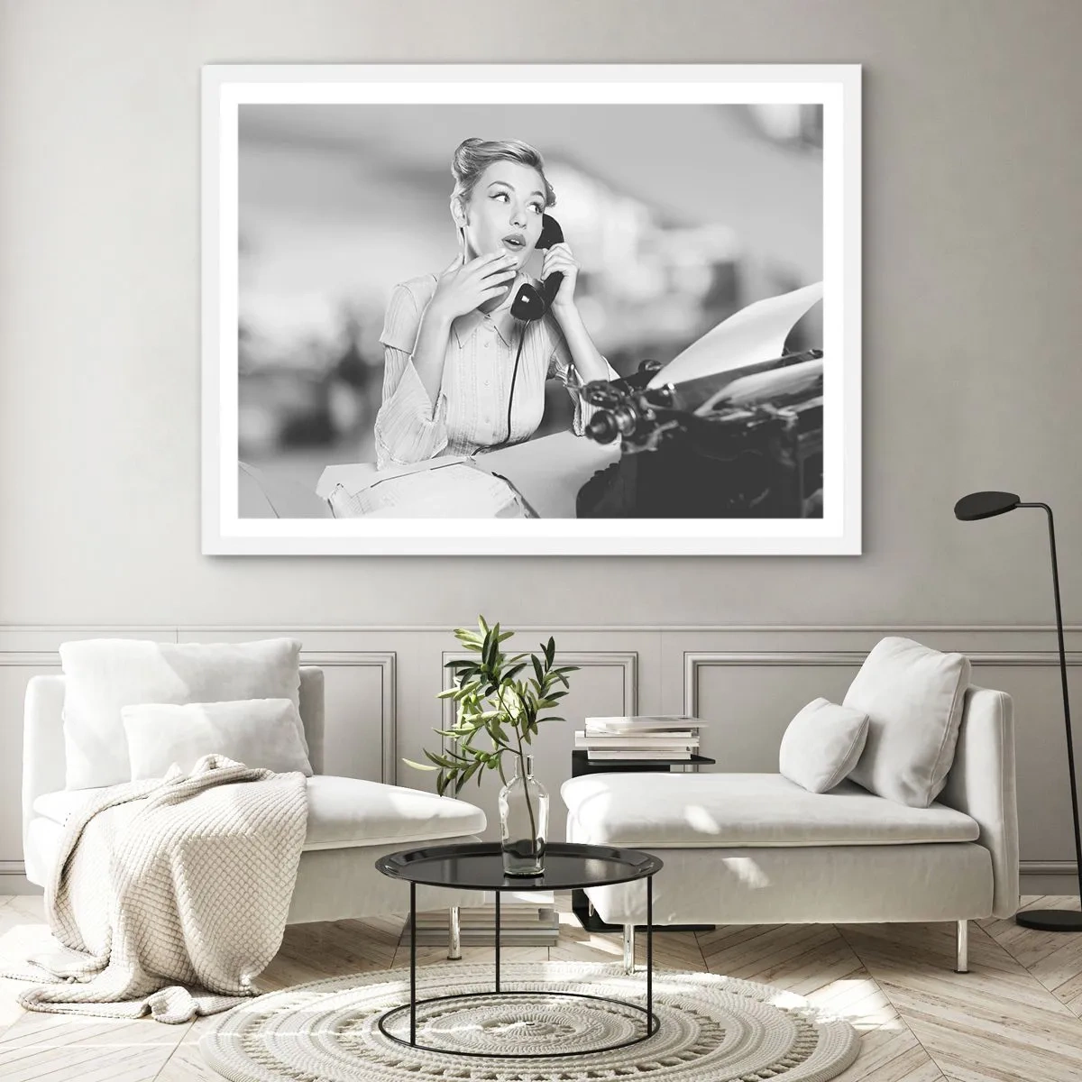 Plakat w białej ramie - Halo, tu lata 50. - 70x50 cm