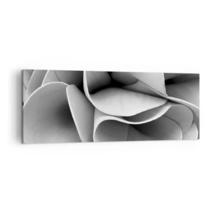 Obraz na płótnie - Czarno-białe detale abstrakcyjnych form - 140x50cm - Dzieje się w przestrzeni - Nowoczesna dekoracja ścienna do salonu i sypialni ARTTOR