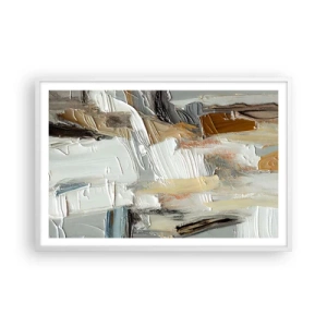 Plakat w białej ramie - Barwne nawarstwienia - 91x61 cm