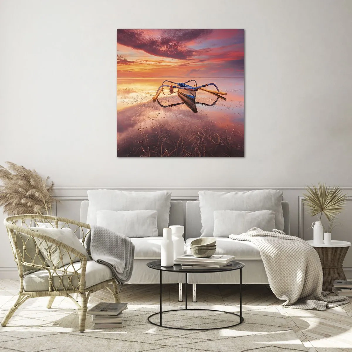 Obraz na szkle - Spokój tropikalnego wieczoru - 70x70 cm